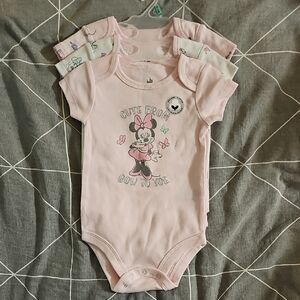 Disney Minnie Mouse Pink Bodysuit Trio